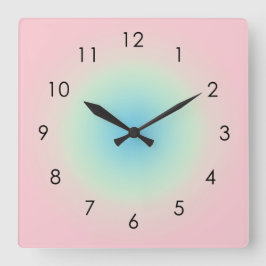 Reloj Cuadrado Gradiente azul rosa Ombre Pastel Estético Aura