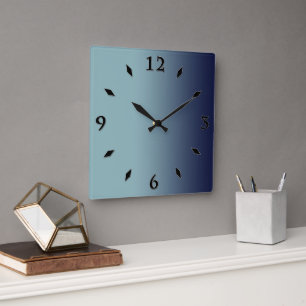 Reloj Cuadrado Gradiente gris-azul.