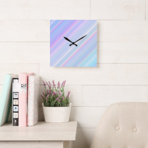 Reloj Cuadrado Gradiente Iridescente Holográfico Pastel