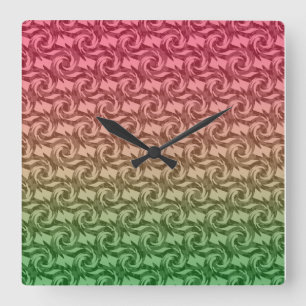 Reloj Cuadrado Gradiente rosa verde