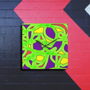 Reloj Cuadrado Graffiti de arte pop