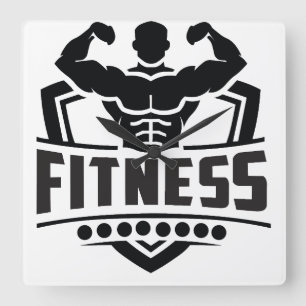 Reloj Cuadrado Gráfico de Motivación para el Fitness Vida Fuert