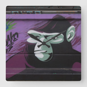 Reloj Cuadrado Grafiti de mono