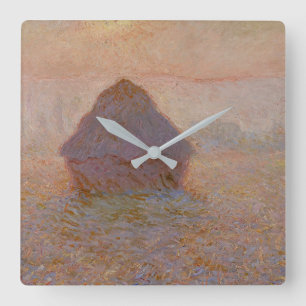 Reloj Cuadrado Grainstack de Claude Monet, Sun in the Mist (1891)