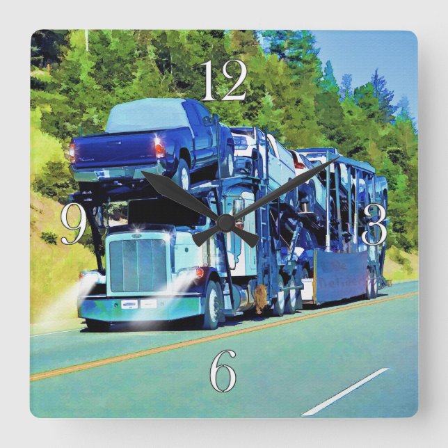 Reloj Cuadrado Gran camionera para camiones (Anverso)