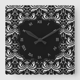 Reloj Cuadrado Gran Damasco Negrita (Blanco)
