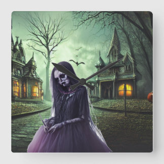 Reloj Cuadrado Gran horror de ojos espeluznante fantasma de boo