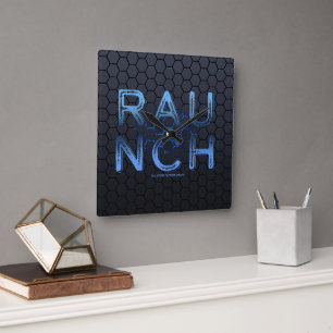 Reloj Cuadrado Gran letra azul delgadoJoe de raunch metálico