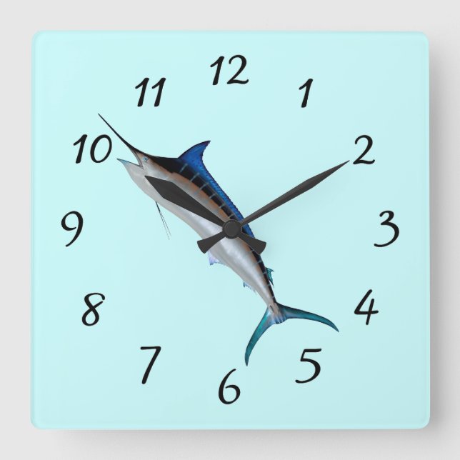 Reloj Cuadrado Gran Marlin Azul (Anverso)