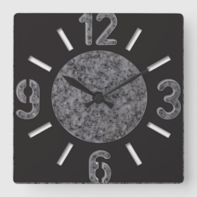 Reloj Cuadrado Gran número Marble Wall Clock (Anverso)