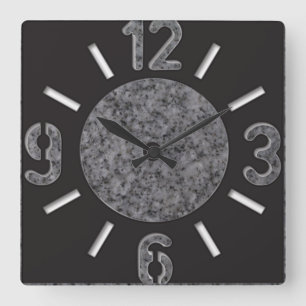 Reloj Cuadrado Gran número Marble Wall Clock
