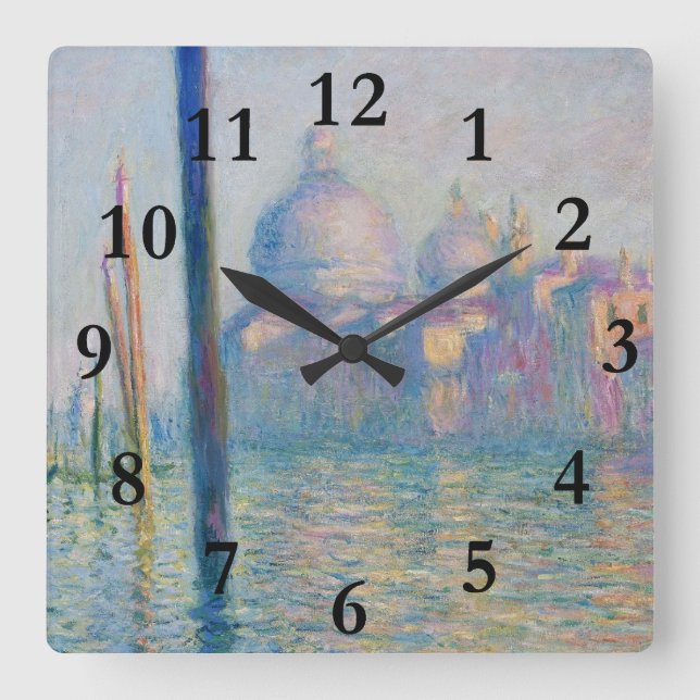 Reloj Cuadrado Grand Canal Monet Venice Italy Classic Painting (Anverso)