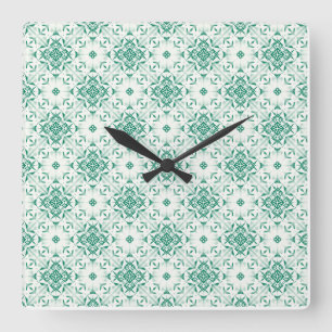 Reloj cuadrado grande de color verde suave - patró