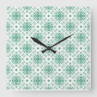 Reloj cuadrado grande de color verde suave - patró