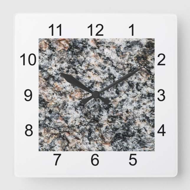 Reloj Cuadrado Granito - Rock duro (Anverso)
