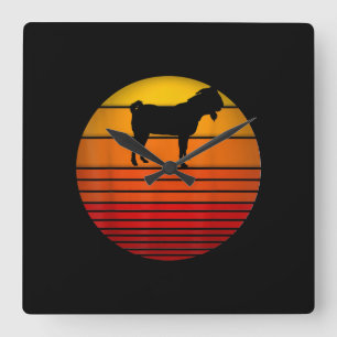 Reloj Cuadrado Granja de animales de granja divertida Retro Vinta