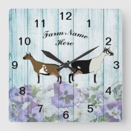 Reloj Cuadrado Granja de cabra láctea alpina enana nigeriana pers