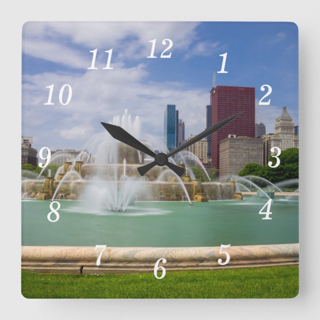 Reloj Cuadrado Grant Park City View Wall Clock (Anverso)