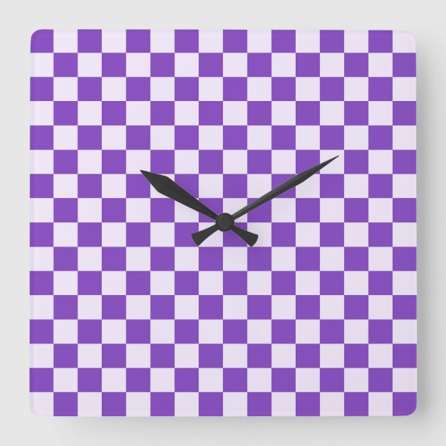 Reloj Cuadrado Grape soda checkerboard pattern (Anverso)