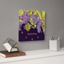 Reloj Cuadrado Grapevine Vineyard Purple