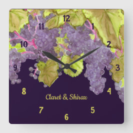 Reloj Cuadrado Grapevine Vineyard Purple