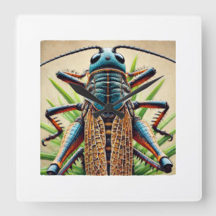 Reloj Cuadrado Grasshopper in watercolor and ink 060924IREF201 - 