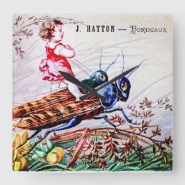 Reloj Cuadrado Grasshoppers para niños