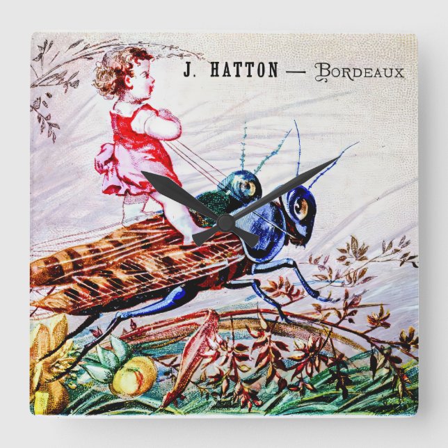 Reloj Cuadrado Grasshoppers para niños (Anverso)