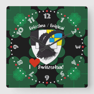 Reloj Cuadrado Graubünden Grischun Grigioni Schweiz Svizra Uhr