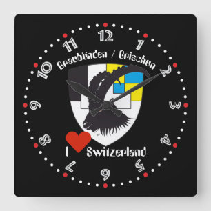 Reloj Cuadrado Graubünden Grischun Grigoni Schweiz Svizra Uhr