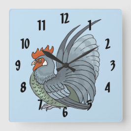 Reloj Cuadrado Gray Country Rooster