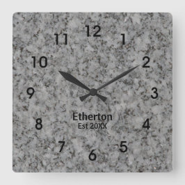 Reloj Cuadrado Gray Granite Style Pattern Acrylic Wall Clock