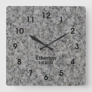 Reloj Cuadrado Gray Granite Style Pattern Acrylic Wall Clock
