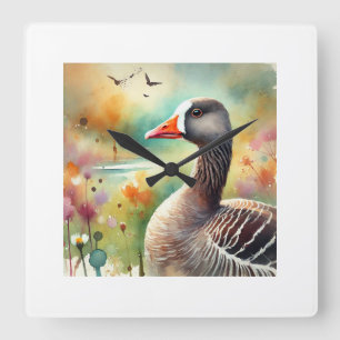 Reloj Cuadrado Greater White Fronted Goose 170924AREF136 - Waterc