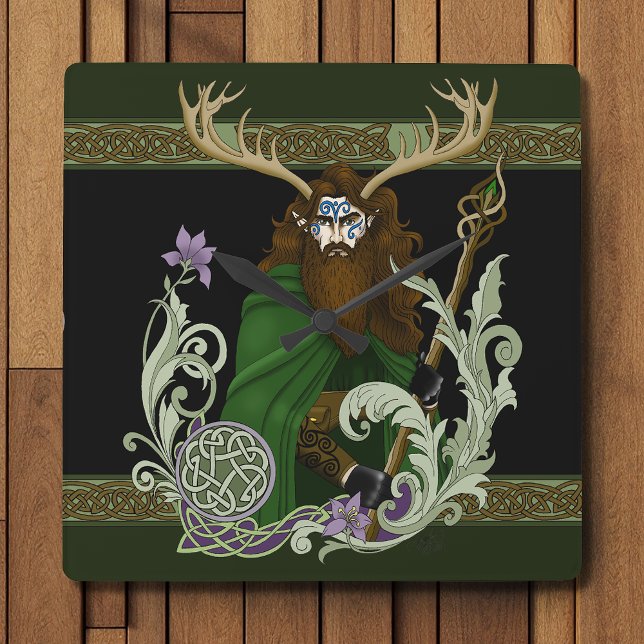 Reloj Cuadrado Green Celtic Antlers Man  (Subido por el creador)