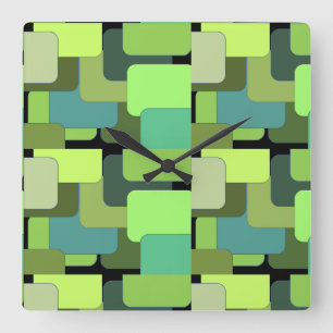 Reloj Cuadrado Green Emerald Lime Jade Modern Abstract