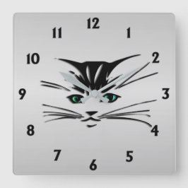Reloj Cuadrado Green Eyed Cat