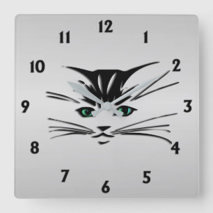 Reloj Cuadrado Green Eyed Cat