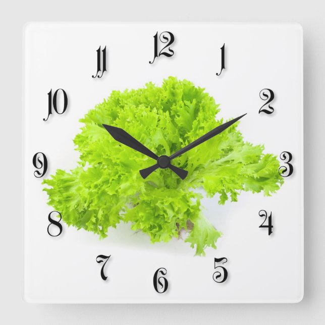 Reloj Cuadrado Green lettuce (Anverso)