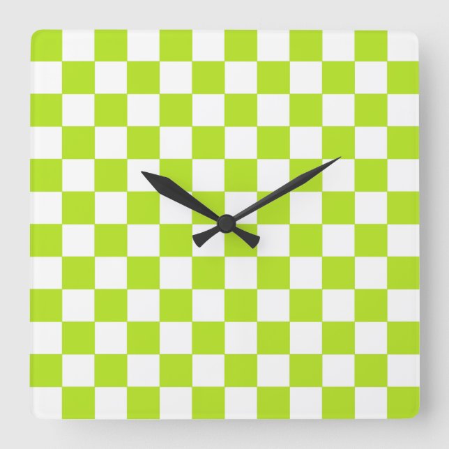 Reloj Cuadrado Green Lime y White (Anverso)