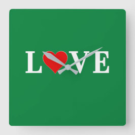 Reloj Cuadrado Green LOVE Classic Retro