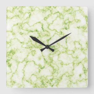 Reloj Cuadrado Green Marble Pattern