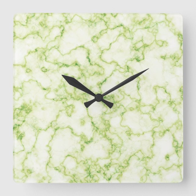 Reloj Cuadrado Green Marble Pattern (Anverso)