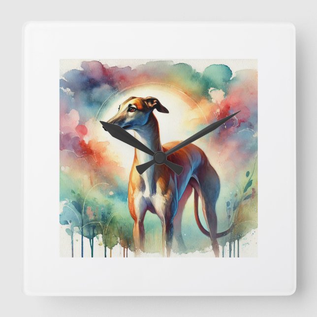 Reloj Cuadrado Greyhound in the Light 040924AREF140 - Watercolor (Anverso)