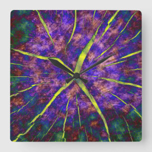 Reloj Cuadrado Grietas a tiempo