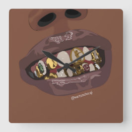 Reloj Cuadrado Grillz Aesthetic, Gold Grills (Grillz) arte de die