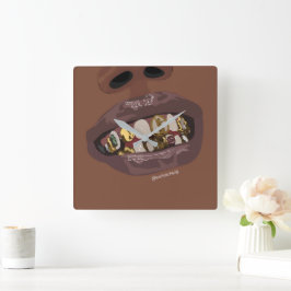 Reloj Cuadrado Grillz Aesthetic, Gold Grills (Grillz) arte de die