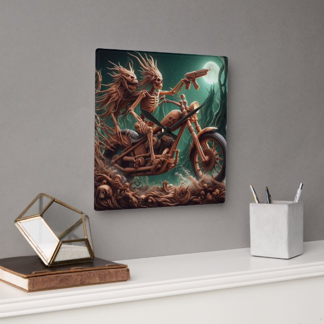 Reloj Cuadrado Grimbone y Skulldust, montaron su gran helicóptero (Oficina)