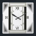 Reloj Cuadrado gris Art Deco<br><div class="desc">Gran diseño. Te encantará como a otros. Puede usar este diseño para otro producto o agregar su texto. Sígueme por más. Gracias. Que tengas un buen día.</div>