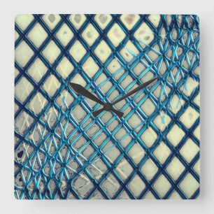 Reloj Cuadrado Gris cian borroso que parece una maraña de yute